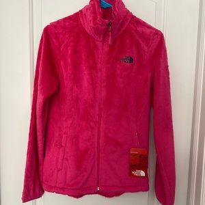 NWT bright pink north face jacket size S